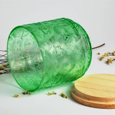 中国 带有木制盖的压纹玻璃蜡烛容器 制造商
