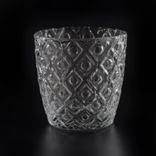 porcelana candelabros votivos de vidrio estampado en relieve de 6 oz fabricante