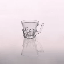 China Embossed Crystle Glassware Wholesale Clear Glass Coffee Mug manufacturer
