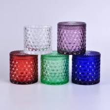 China embossed woven pattern glass candle holders from Sunny Glassware manufacturer