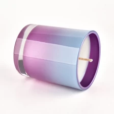 中国 空玻璃蜡烛罐用于蜡烛制作8盎司紫色彩色玻璃蜡烛容器 制造商