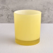 China empty glossy custom color glass candle jars for making as gift manufacturer
