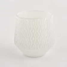 China Modische große weiße Glasgefäße für Kerzen Hersteller