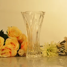 China flower shape crystal glass flower vase/flower glass vase manufacturer