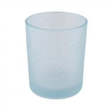 China frost blue glass vessels for candle supplier manufacturer