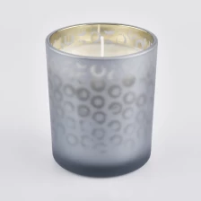 China frosted glass candle jar with spraying color manufacturer
