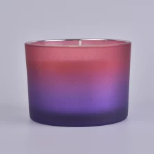 الصين frosted purple glass candle holder with wooden lid الصانع
