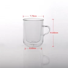 China glass double wall mug manufacturer