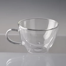 China Glas Milch Tasse mit Edelstahl Hersteller