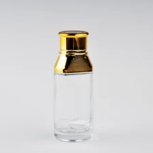 China glass perfume bottle with gold  lid manufacturer
