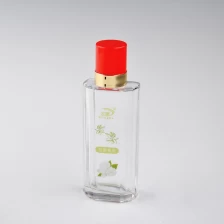 China glass perfume bottle with red  lid manufacturer