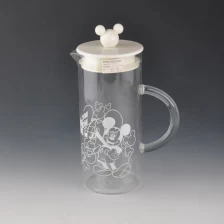 China glass water jug with white lid manufacturer