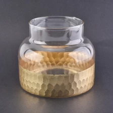 China glass Jar with cut gold design manufacturer