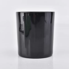 China glossy black glass container for candle making manufacturer
