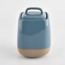 Cina lucido vaso ceramica blu con fondo sabbioso terreno produttore