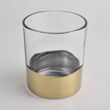 China potes de vela de vidro de 400ml com fundo dourado fabricante