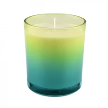 China gradient color glass candle jars 12oz manufacturer