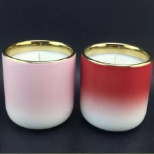 China gradient color glazed ceramic candle jars manufacturer