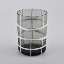 Cina portacandele in vetro colorato grigio produttore