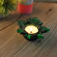 Cina foglia verde candela vaso di vetro produttore
