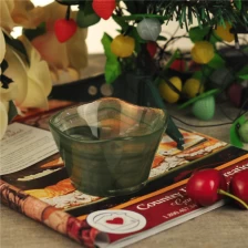 中国 绿色材料手工制作装饰玻璃碗烛台 制造商