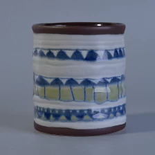 China mão da pintura da decoração cerâmica jar vela fabricante