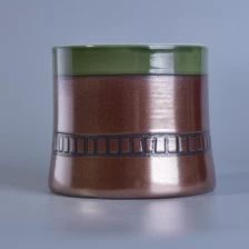 中国 手塗りの金属釉セラミックキャンドル容器 メーカー