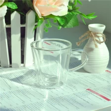 China handle borosilicate double wall glass coffee cup manufacturer