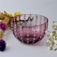 Chine bol de bougie de verre à la main avec des couleurs différentes fabricant