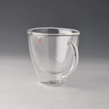 porcelana calor borosilicato resistente doble pared de vidrio de café fabricante