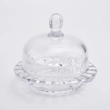 Chine pot de bougie en verre transparent de haute qualité avec couvercle en verre fabricant