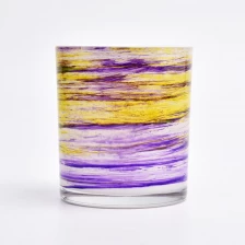 Chiny home decor 10oz hand-painted colorful glass candle holder producent
