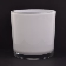 中国 家居装饰14oz白色高脚玻璃蜡烛罐 制造商