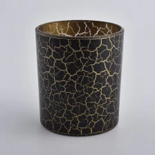 China home decor black crack glass candle jars manufacturer pengilang