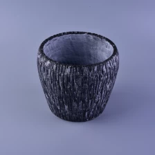 China home decor black pattern ceramic candle holder manufacturer