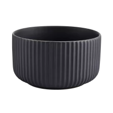China home decor black striple ceramic candle jars manufacturer