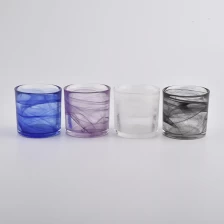 China home decor blue color sea glass candle jars manufacturer