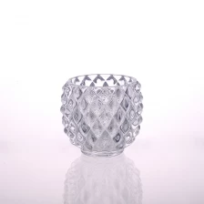 China home decor clear cut glass candle jar manufacturer