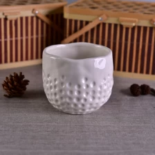 China Casa decor dots branco cerâmica candle holder fabricante