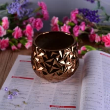 China home decor electroplating ceramic copper candle holder manufacturer