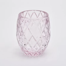 China home decor luxury geo cut glass candle holder manufacturer