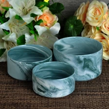 China Home Dekor matte Keramik marmoriert Kerze Gläser Hersteller