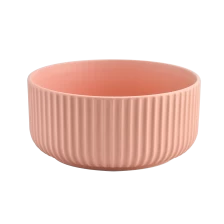 China home decor pink 3 wicks stripes ceramic candle jars manufacturer