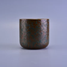 China Decoração casa rodada cerâmica vaso de vela fabricante