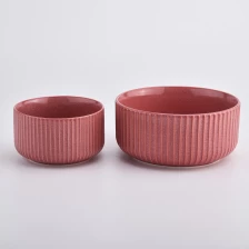 Chiny Home Decor Texture Ceramic Różowe świeczniki producent