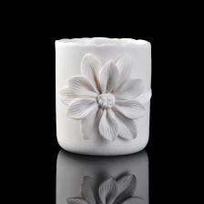 الصين ديكور المنزل حامل شمعة بيضاء زهرة السيراميك الصانع