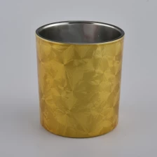 China home decor yellow glass candle jars 300ml glass candle holders pengilang