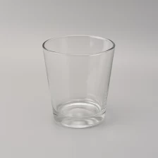 China hot sales V shape glass candle jars manufacturer