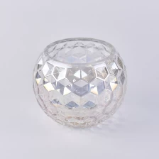 Cina barattoli di vetro iridescente 24 once a taglio di diamante con rivestimento ionico produttore