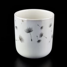 China iridescent ceramic candle jars with printing pengilang